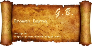 Gromen Barna névjegykártya